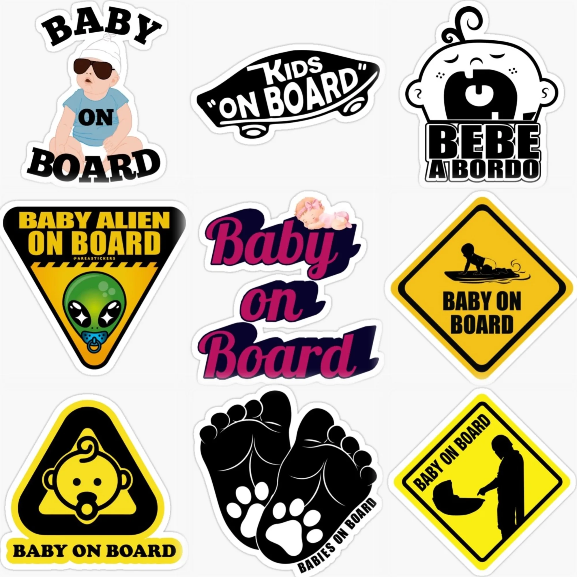 

Creative Baby on Board Baby in Car Warning PVC Sticker for Car Van Helmet Bumper Window Wall Decal Accessories