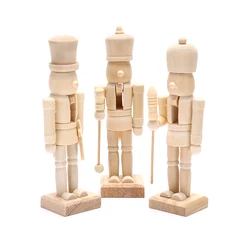 Wooden Crafts DIY 12CM Nutcracker Doll Soldier Shape Puppet Handmade New Household Craft Decoration