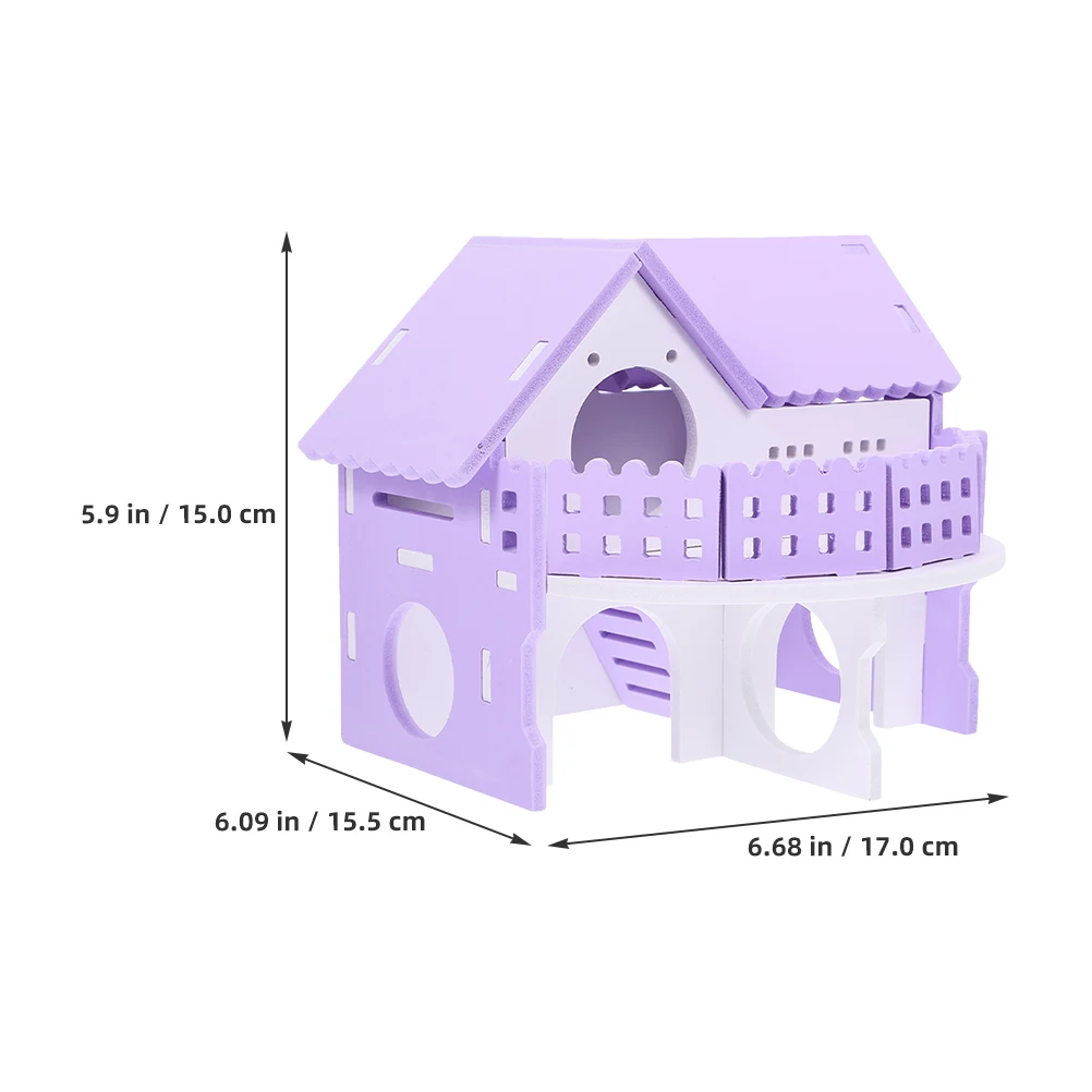

2pcs Hamster Pvc Pet Villa Guinea Pig Hideout Rat Double Layer Cage Accessories Durable Safe For Small Animals