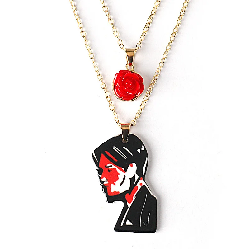 Cartoon Figure Necklace for Unisex Rock Band My Chemical Romance  Three Cheers Rose Cosplay Necklace Accessories Props