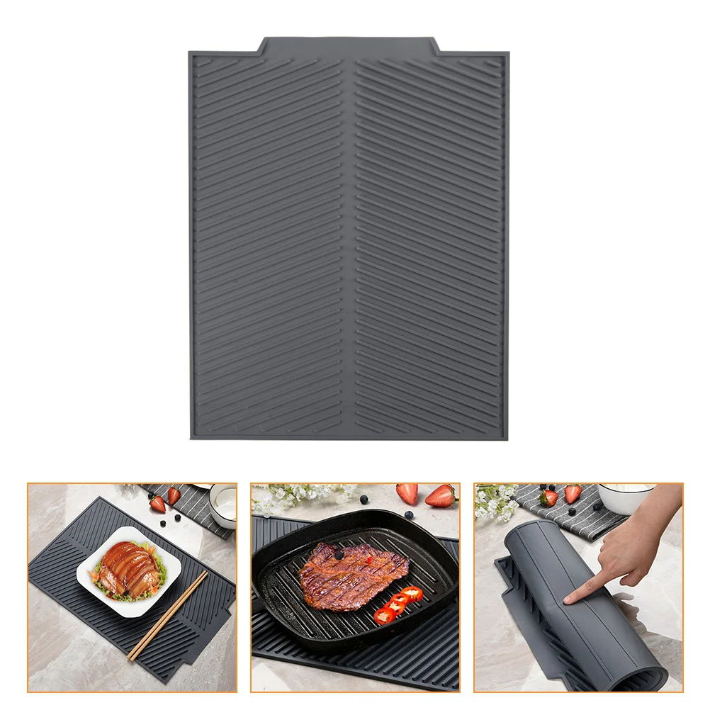

Draining Mat Dishwasher Safe Silicone Drying Tripod Professional Silica Gel Sink