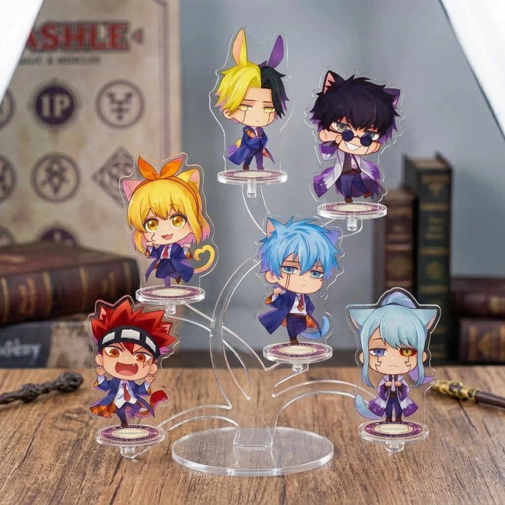 Anime Mashle Magic and Muscles Acrylic Stand Keychain 10CM Chibi Mash Burnedead Lemon Irvine Desktop Ornaments Fan Merchandise