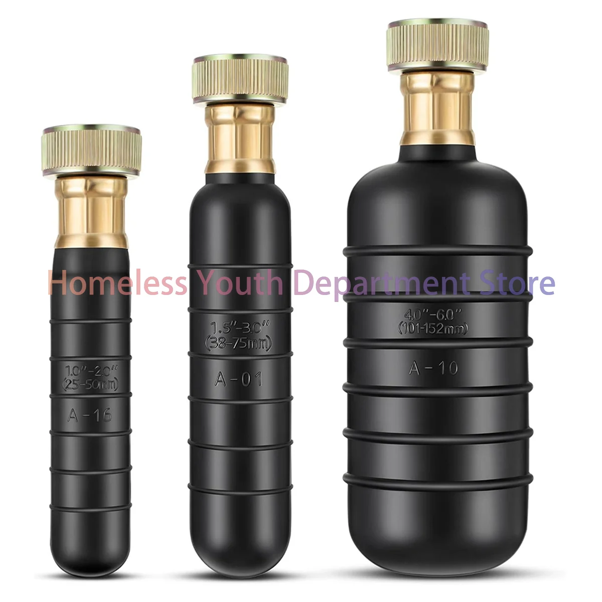 ABQR Drain Bladder Kit,3 PCS Drain Cleaning Bladders Fits 1 to 6 Pipe, Unclogs Stubborn Blockages in Main Drain & Sewer