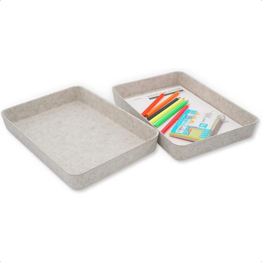

Welaxy 2piece Office desk drawer organizer tray lettersize documents paper book file Folder Holder Scandinavianchic storage bin