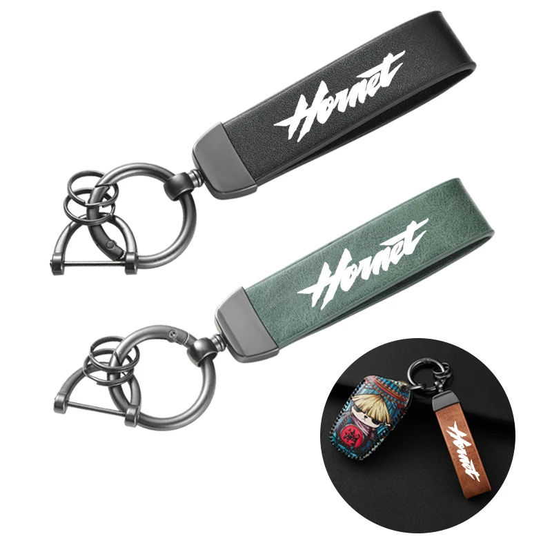 Para honda hornet cb600f cb600 cb599 goldwing gl1800 hornet 600 motocicleta mudança de cor couro na moda marca chaveiro