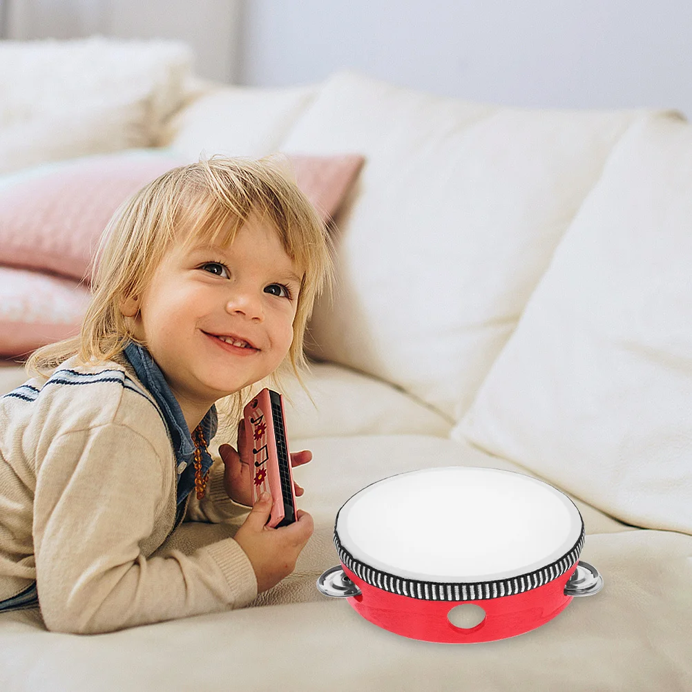 

2Pcs Musical Tambourine Drum Percussion Instrument for Kids Handheld Rhythm Maker Fun Learning Tool for Music Beginners