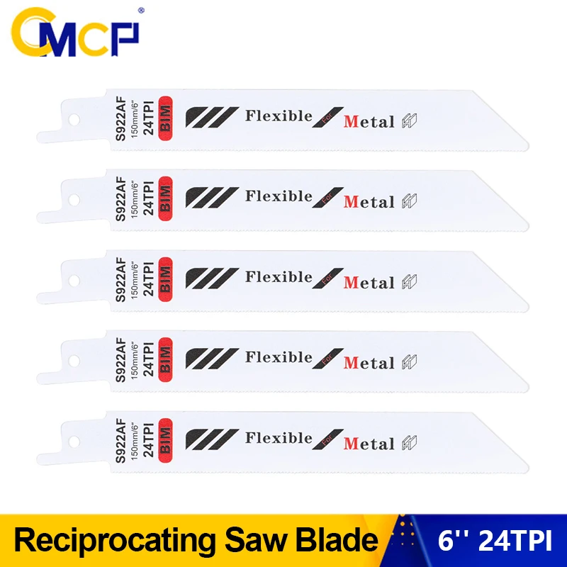 CMCP 1/2/5 stücke S922AF Säbelsägeblätter 150mm 24TPI BIM Jigsaw Klingen Säbelsäge Für Holz metall Schneiden Werkzeuge