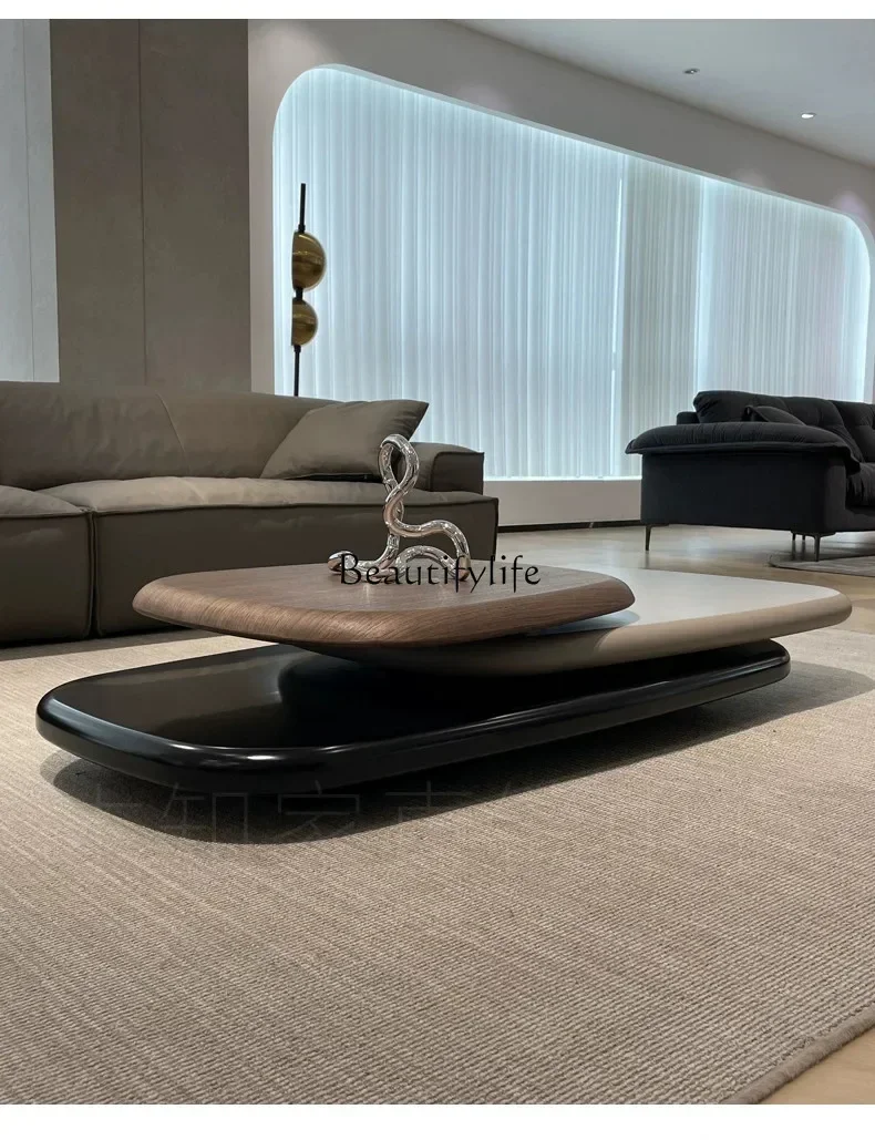 

1Rotating Coffee Table Villa Italian Minimalist Creative Suspension Large Apartment Tea Table