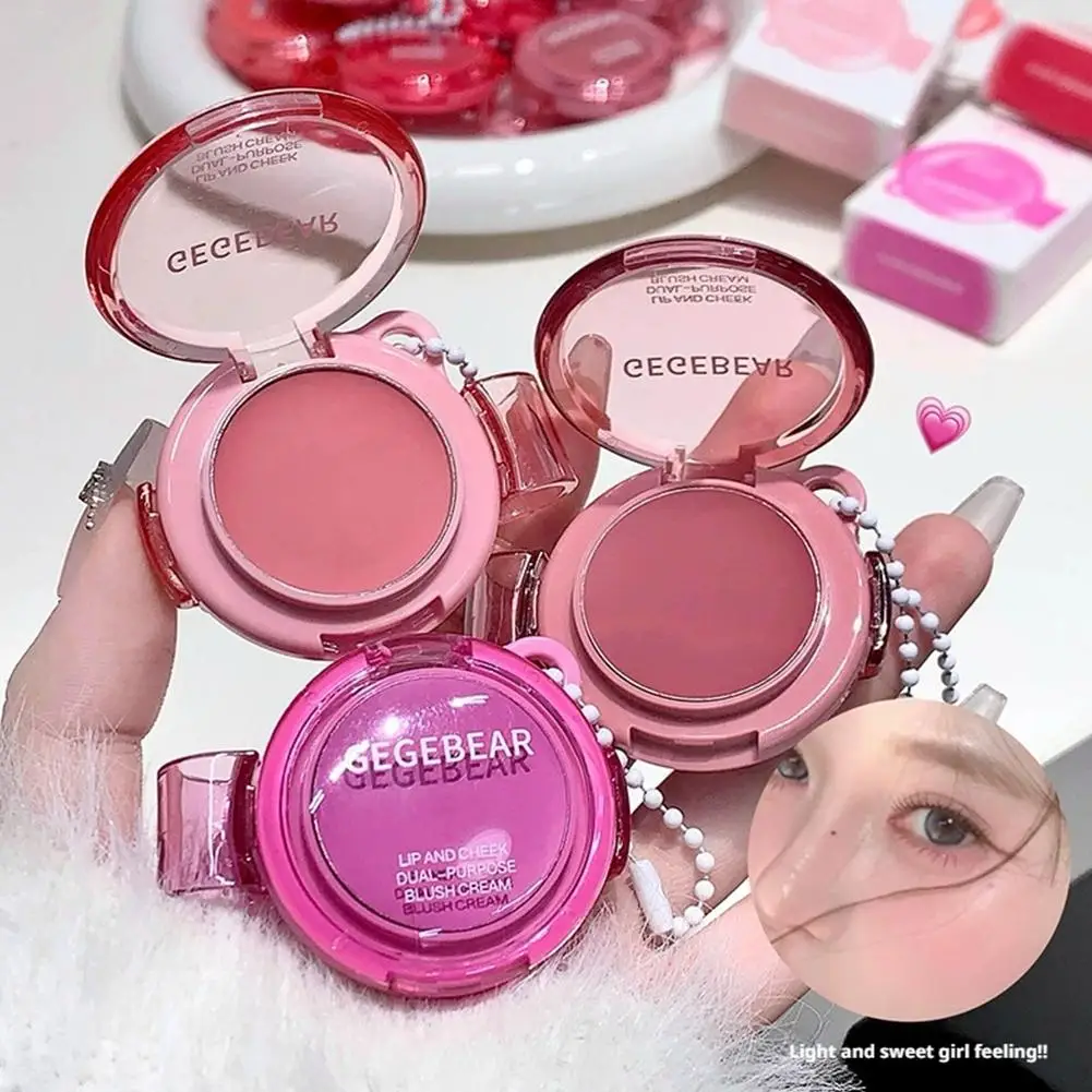 Batom de veludo fosco portátil, lama labial, à prova d'água, copo antiaderente, bochecha natural, rosa, vermelho, blush para cosméticos faciais femininos