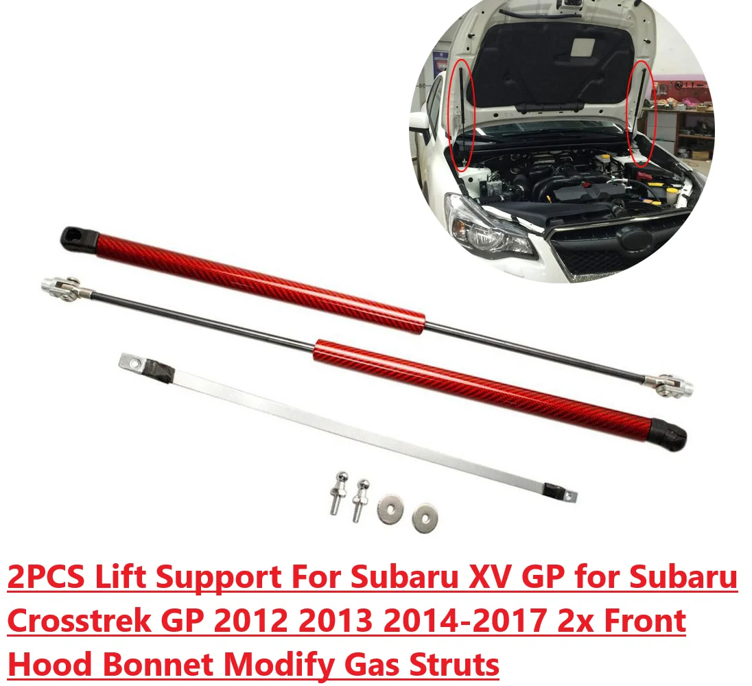 

2 шт. амортизаторы капота для Subaru XV GP Crosstrek GP MK1 2012-2017, передний капот, модифицированные газовые стойки, подъемная опора, амортизатор, поршень