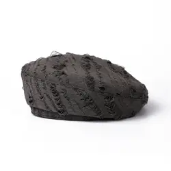 Women's Berets Autumn Newsboy Cap Painter Hat Hole Gray Black Color Flat Cap Vintage Women Fashion Accessories Beanies New 2024