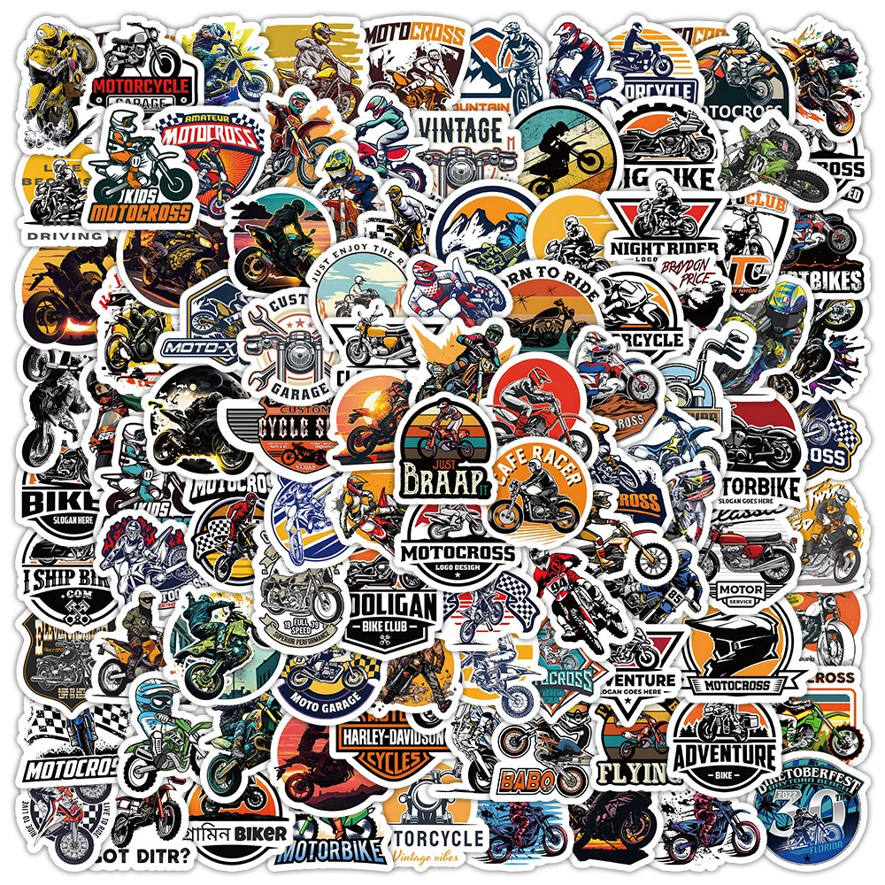 

10/30/50/100pcs Motocross Graffiti Stickers Cool Racing Mountain Motorcycle Cartoon Decals Cool Waterproof DIY Laptop Skateboard