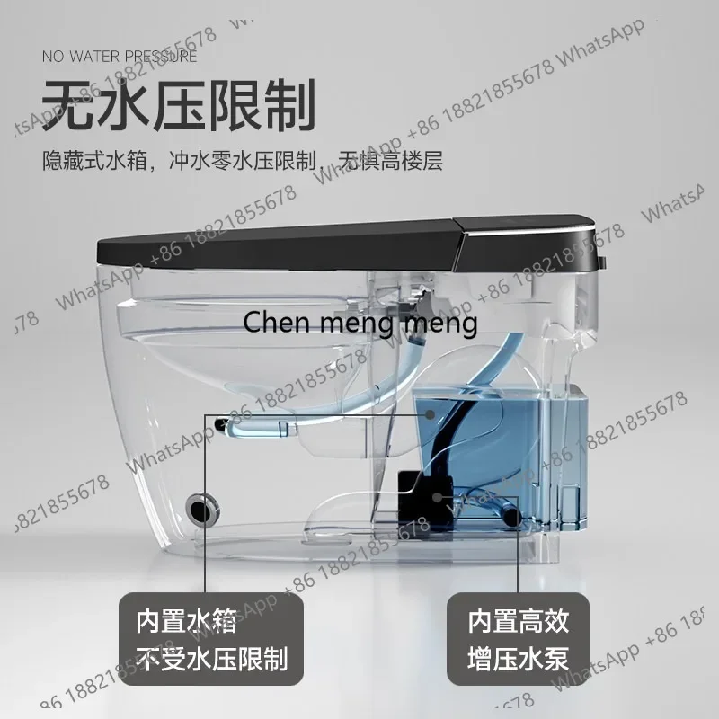 Bild 5: F150 Smart-Toilette, vollautomatisch, integriertes Spülsystem, komplett schwarz, Siphon, eingebauter Schaumschutz