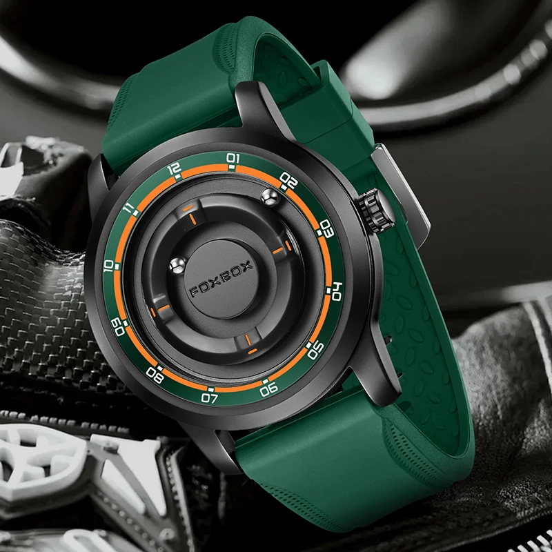 Foxbox 2025 Luxury Watches Men Creative Scrolling Beads Quartz Wristwatches Fashion Waterproof Magnetic Force Mens Watch Reloj