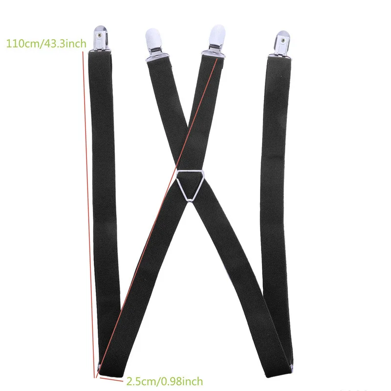 4 Clips 2.5CM Wide Men Suspenders Women Elastic Adjustable Adult Braces Suspender Kids Children Boys Girls Wedding Accessories