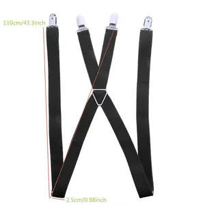 Wide elastic suspenders adjustable for men and women, adult devices, boys, girls, wedding accessories, children, children, 4 clips, 2.5 cm 6 Main Men's Suspendent Sales - №5