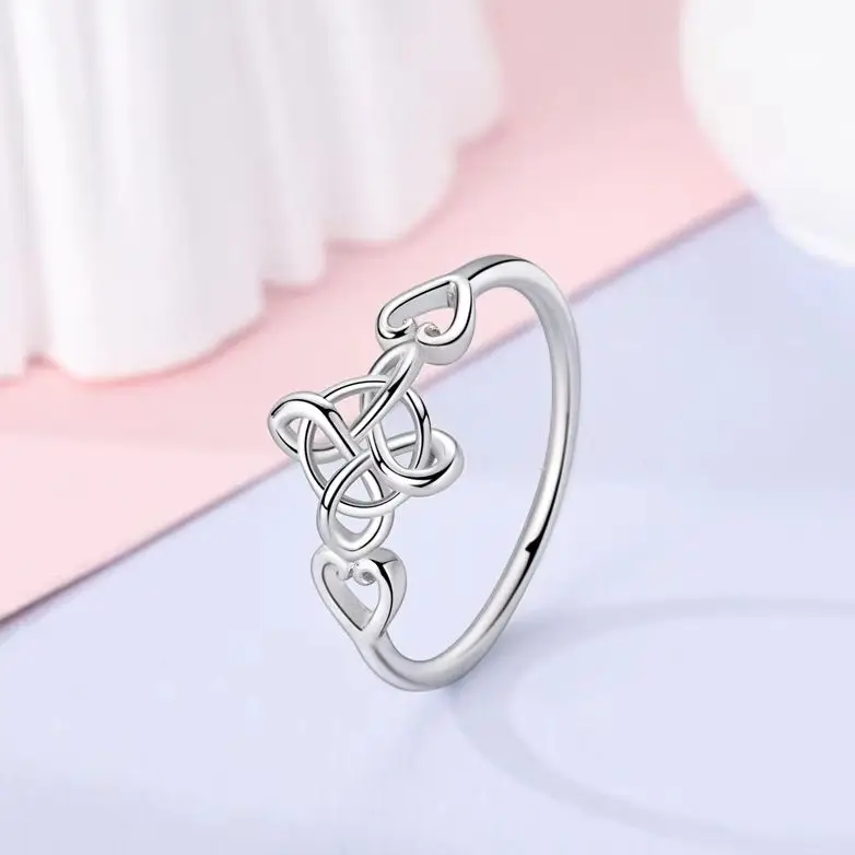 Zilveren 925 ring voor vrouw Keltische knoop verlovingsdatum ringen originele sieraden
