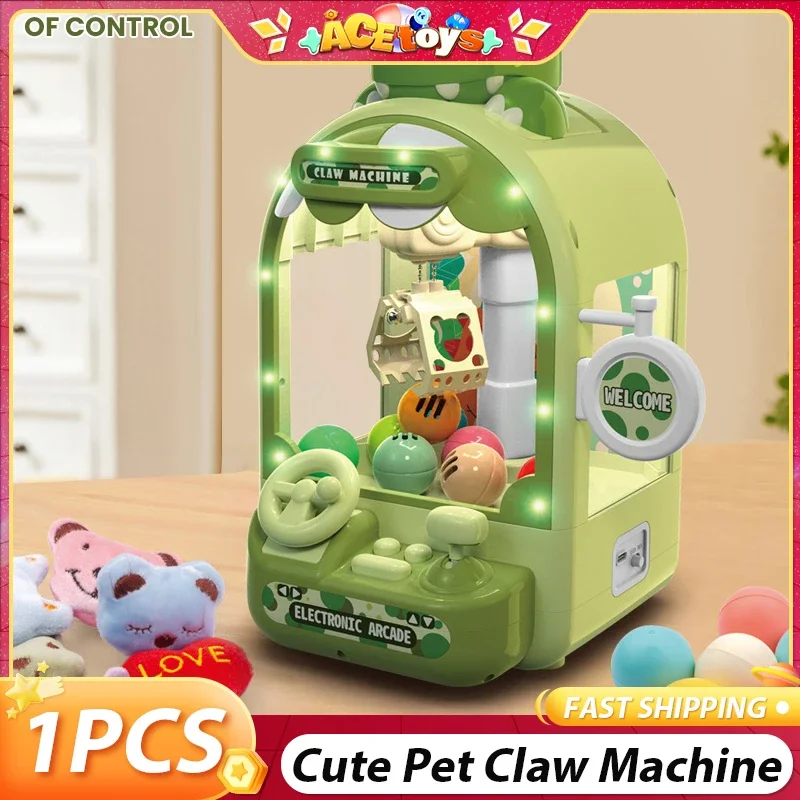 

Dinosaur Claw Machine Electronic Arcade Game Light Music Adjustable Catch Doll Machine Toys Vending Birthday Gifts For Kids