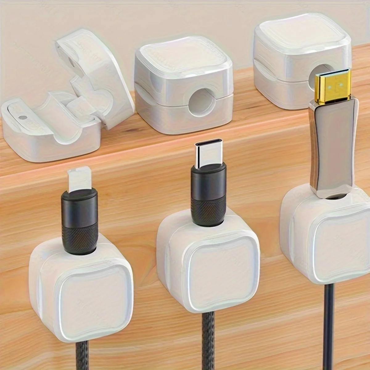 Magnetic Desktop Cable Organizer Clip Desk Buckle Clamp Car Data Cable Storage Holder - Desk Cable Management System