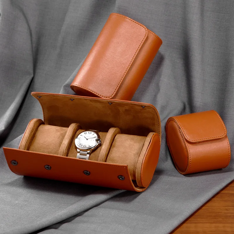 

3-Slot Watch Case Roll Travel Case Portable Vintage Leather Watch Display Case Watch Storage Box Watch Organizers of Men Gift