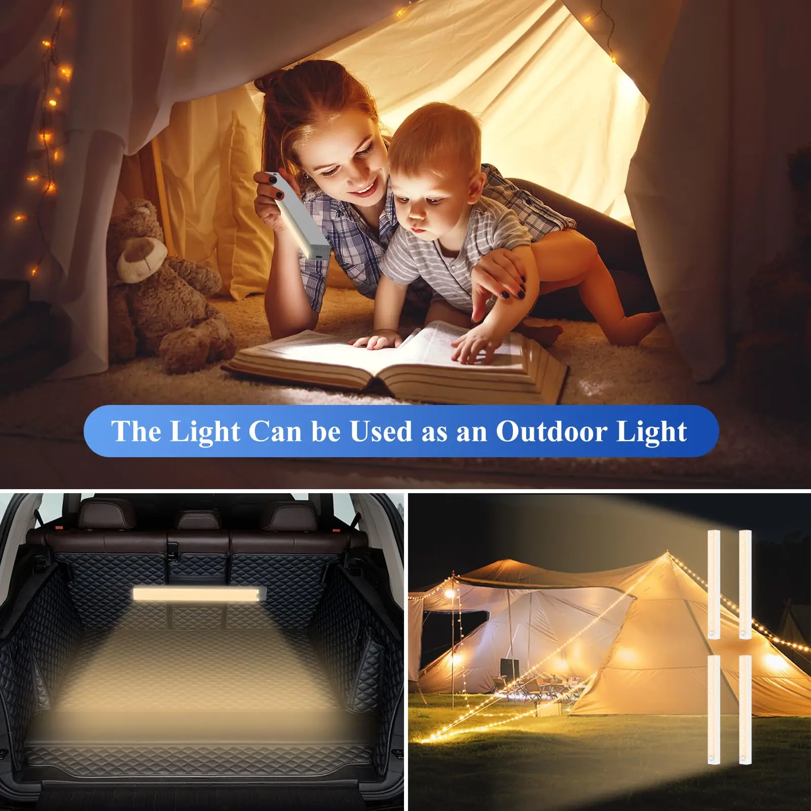 LED Motion Sensor Light USB Rechargeable Night Lamp Wireless Closet Light Wardrobe Lamp Staircase Backlight For Kitchen