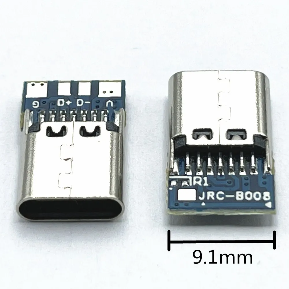 1-10pcs JRC-C009 USB 3.1 Type C Socket With Screw fixing plate Type-C USB Jack 3.1 Type-C 2Pin Female Connector Jack