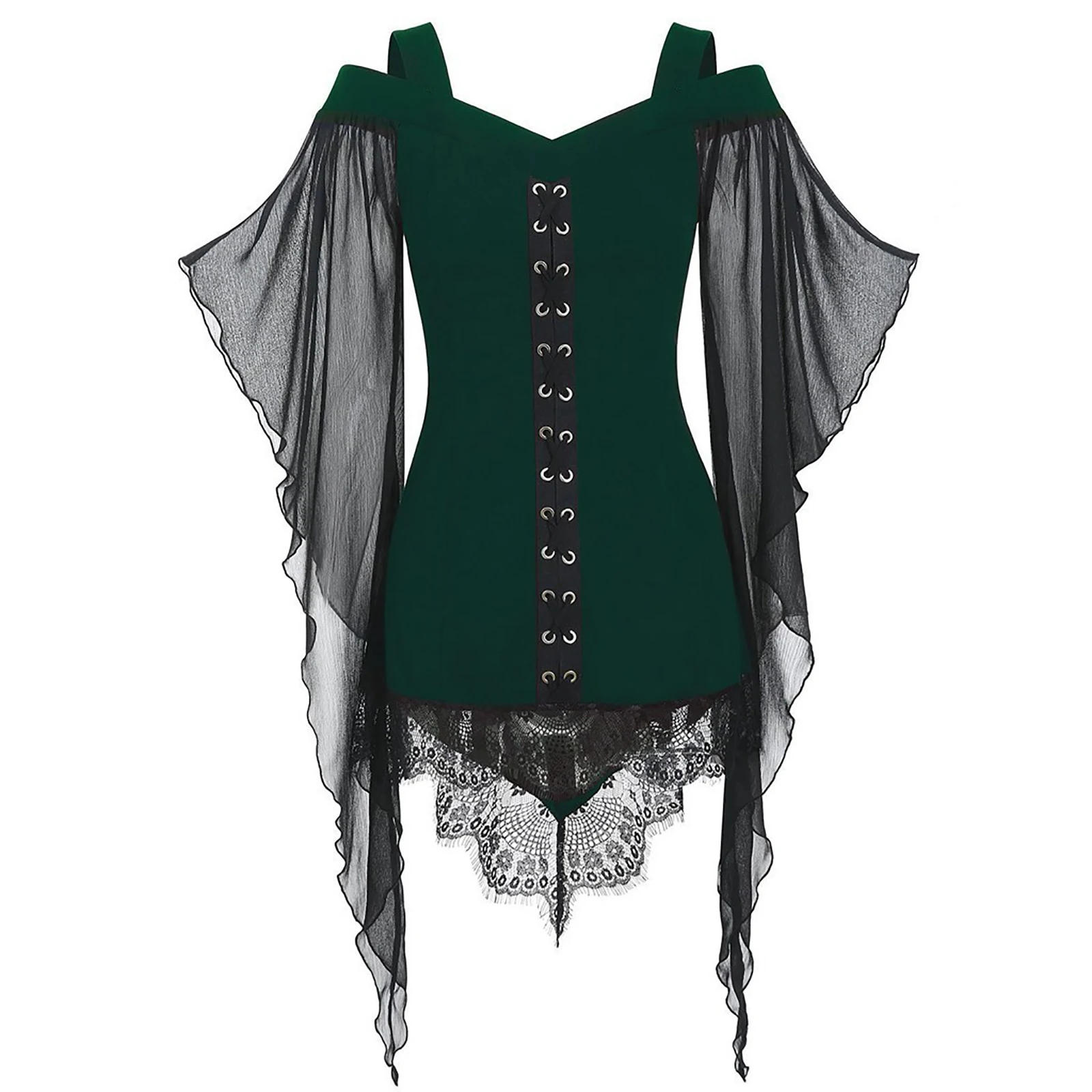 Corset Y-Bustier victorien pour femme, lingerie bohème gothique, haut de chemisier Renaissance, costume burlesque d'Halloween