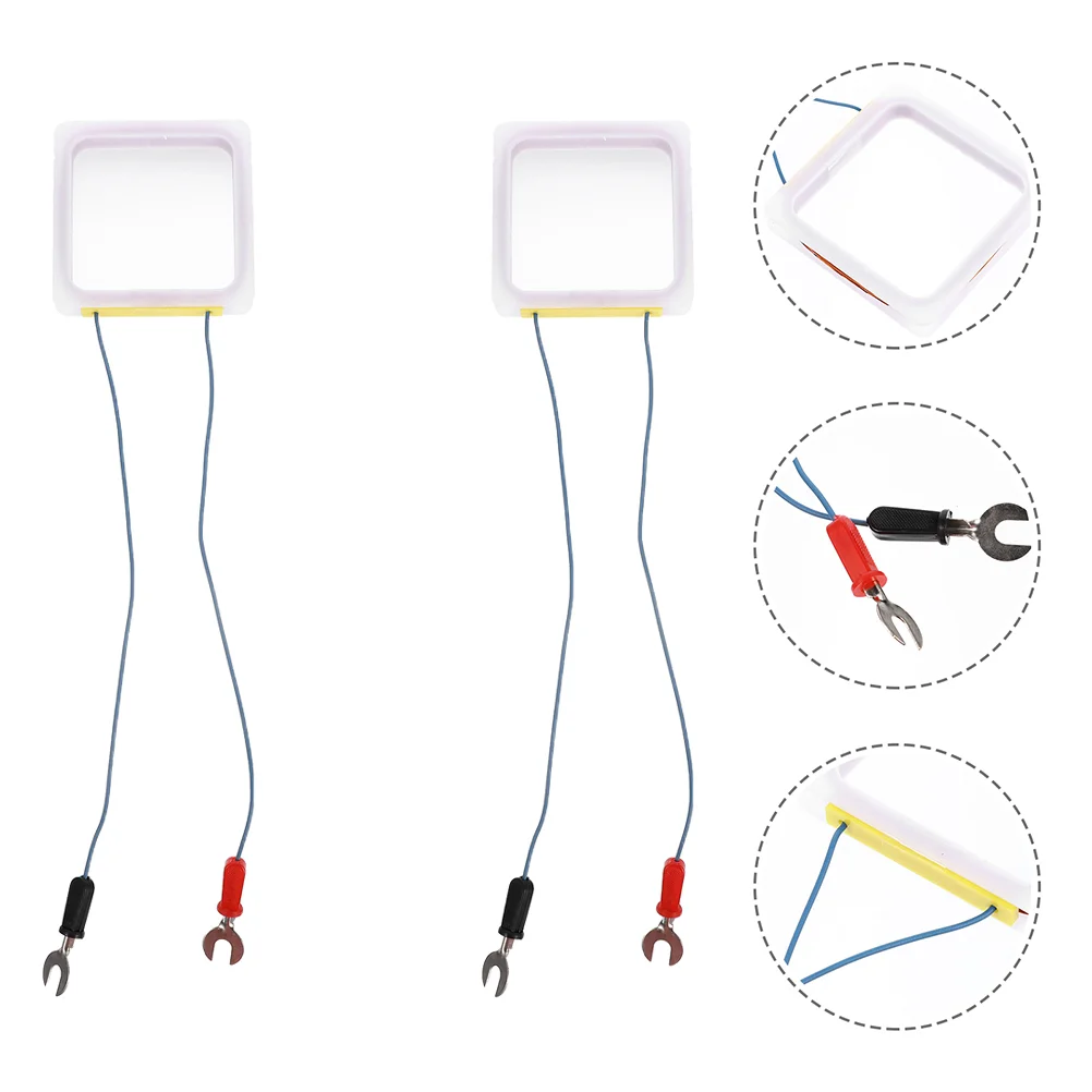 2 Sets Physical Experiment Equipment Safe Experimental Apparatus Tool Square Coil Physics Copper Teaching Prop Plastic