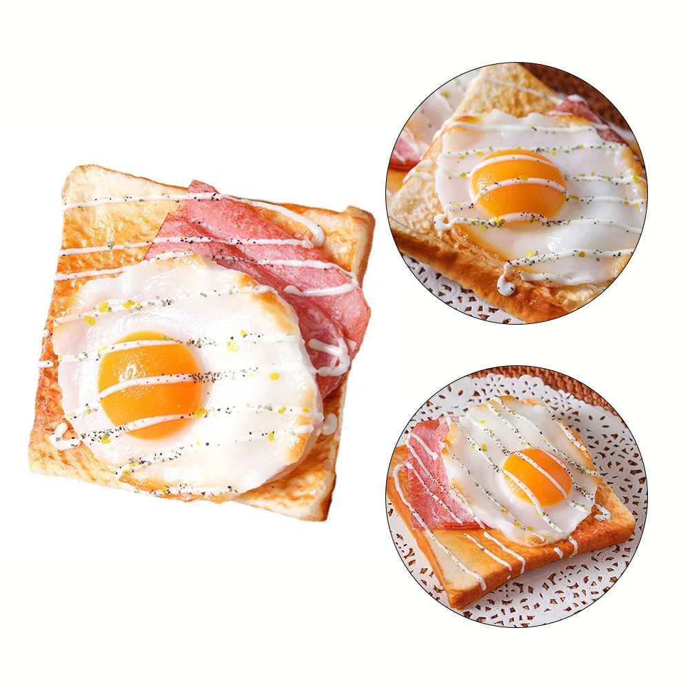 Simulation Egg Toast Bread Model 11.5*3.5cm Props Cake Fake Food Decoration Ornaments Window Display Festive Party Supplies