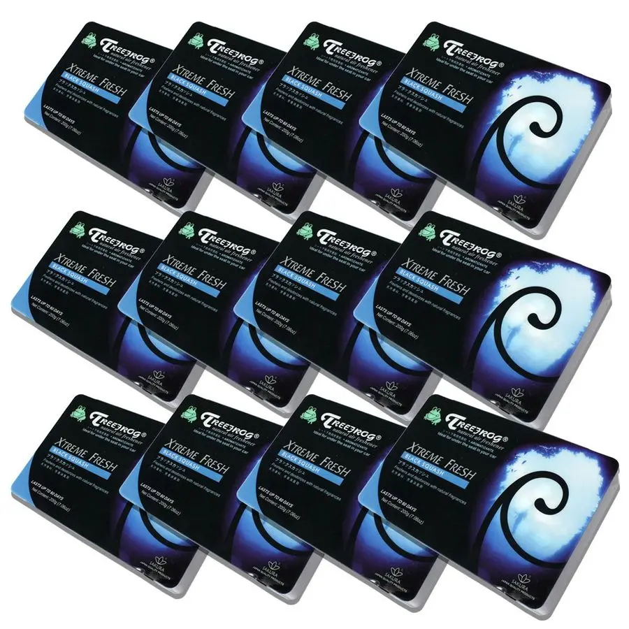 

TreeFrog Xtreme Fresh UnderTheCar Natural Air Freshener Black Squash Scented Pack of 12