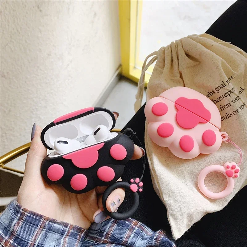 INS Cute Cartoon Cat Paw Earphone Case For apple AirPods 1 2 Pro Bluetooth Silicone Earphone Case for AirPods 3 New Cover Shell