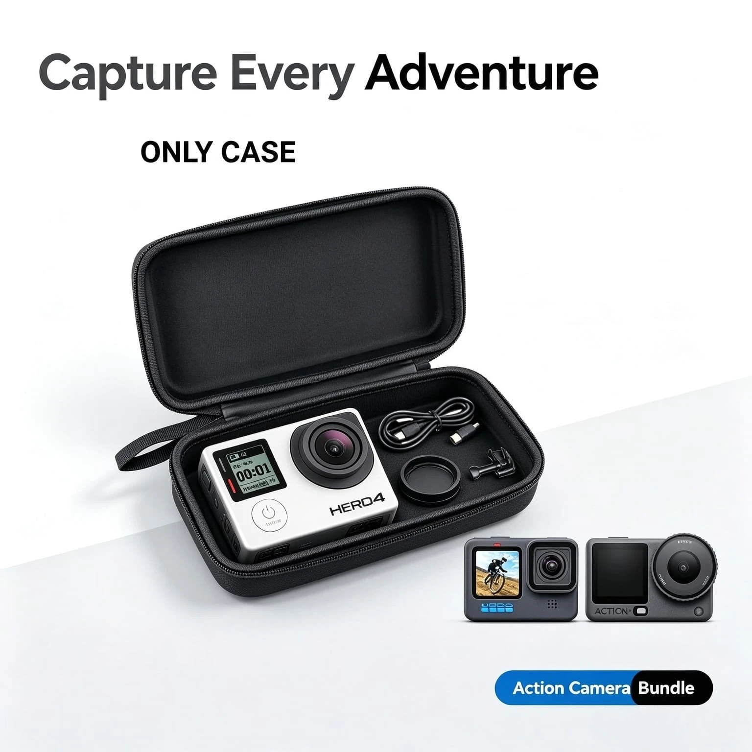 EVA Hard Carrying Case for GoPro Hero 4 5 6 7 8 9 10 11, Portable Storage Bag for Action Camera and Accessories