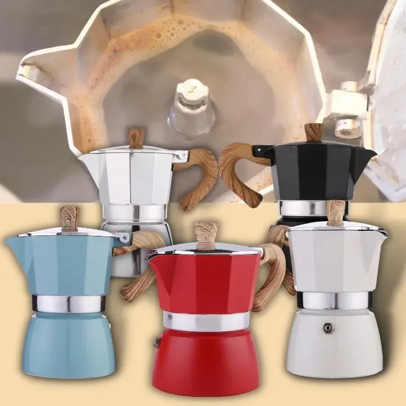 150/300ML Premium Aluminum Moka Pot Coffee Maker Handcrafted for Rich Flavor Italian Style for Home Outdoor Camping Easy To Use
