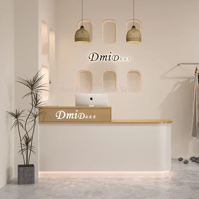 

Lectern Desk Reception White Counter Luxury Table Auxiliary Store Office Table Church Aesthetic Balcao Pra Loja Furniture