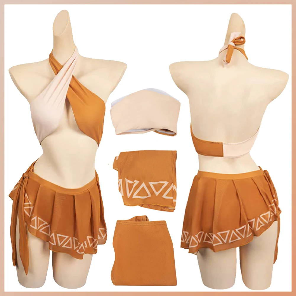 Traje de baño con inicial de jugador para mujer, traje de fantasía de juego Pal, disfraz de mundo Cosplay, falda Sexy, Bikini para niña