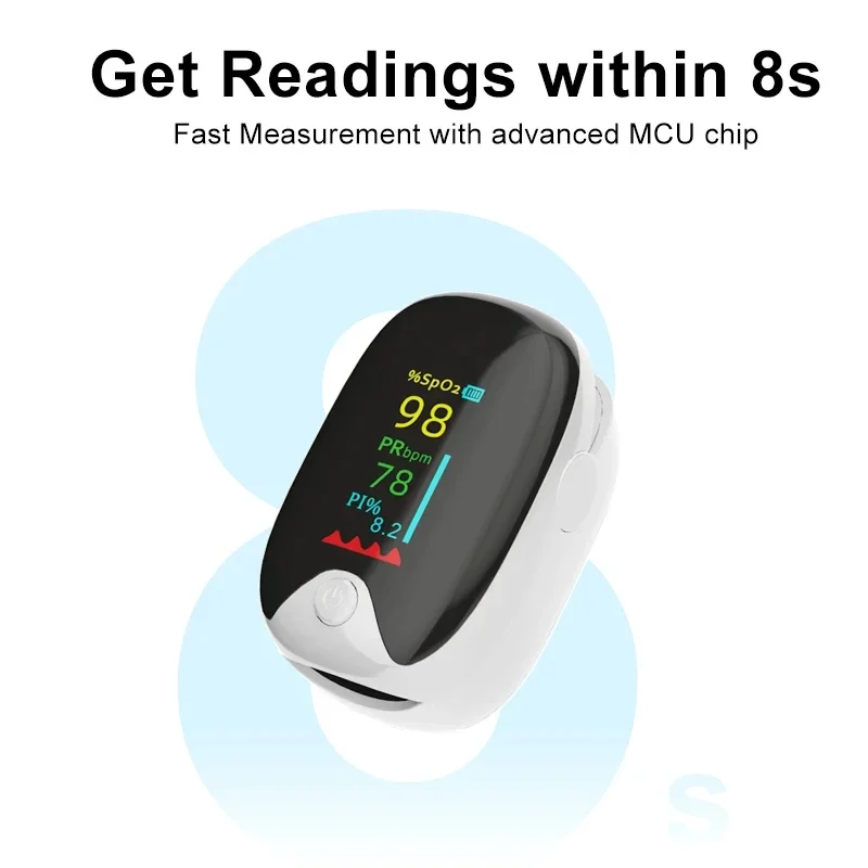 Finger Clip Pulse Oximeter TFT OLED Screen Blood Oxygen Saturation Monitor Finger Pulse Spo2 Oximetry Saturometer Practical Care