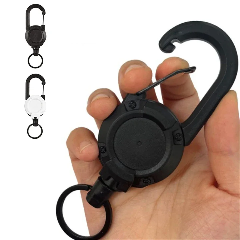 New Outdoor Automatic Retractable Wire Rope Luya Anti-theft Tactical Keychain Telescopic Keychain Retractable Hook Tool