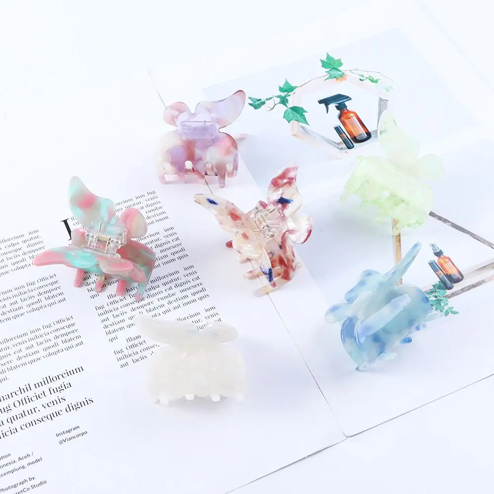 Cute Sweet Acetic Acid Candy Colors Girls Hair Accessories Headwear Crab Clips Butterfly Hair Clips Hair Claw