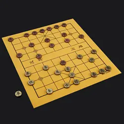 Copper Zinc Alloy Chinese Chess Pieces PU Leather Chessboard Chessman International Standard Board Game Child Educational Toys