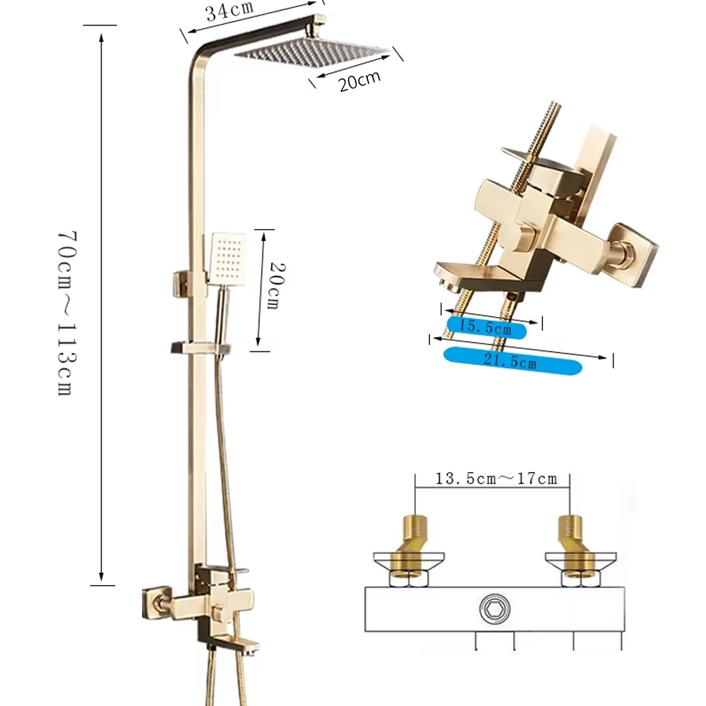 دش صنبور تدوير حوض صنبور خلاطات جدار جبل 8 "رأس دش الأمطار + دش يدوي الحمام دش مجموعة الحنفية