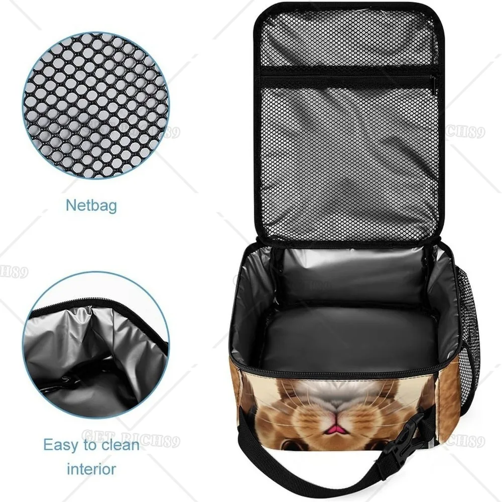 Kopfhörer Hase Kaninchen Kunst wieder verwendbare Lunch Bag auslaufs ichere Lunch Eimer Container für Frauen Erwachsene Kinder arbeiten Outdoor-Reise Picknick