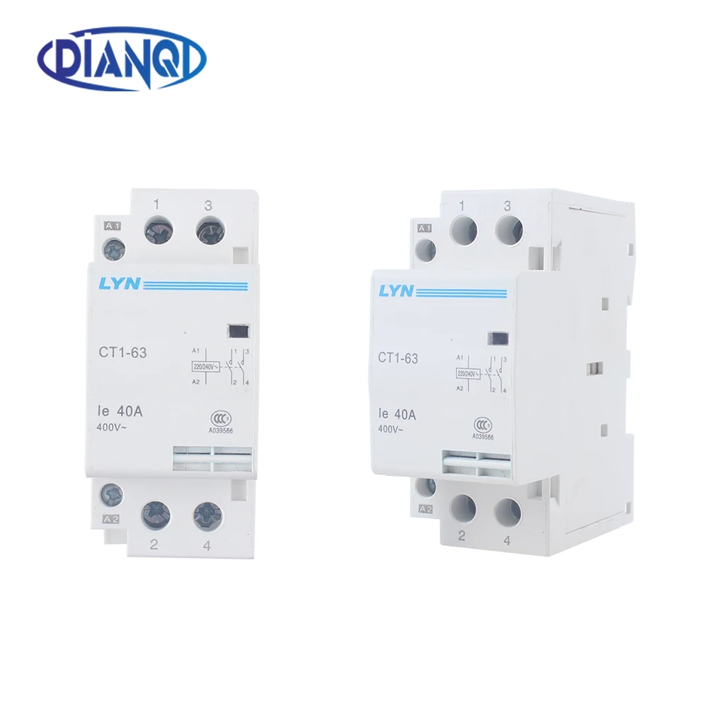 auxiliar de partida KOHTAKTOP CT1 CT1-63 32A 40A 63A 2P 220V 50HZ 60HZ Din rail Household AC Contactor Starter