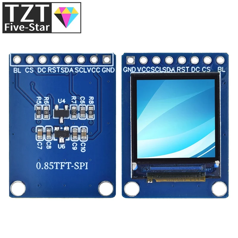 

0.85 Inch 0.85" Color TFT Display Module HD IPS LCD LED Screen 128X128 SPI Interface ST7735 Controller For Arduino