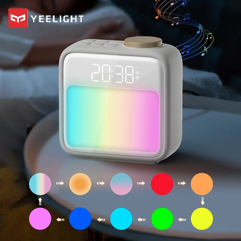 

Прикроватная настольная лампа Yeelight, светодиодный Будильник, для пробуждения, искусственная красочная атмосфера восхода и заката