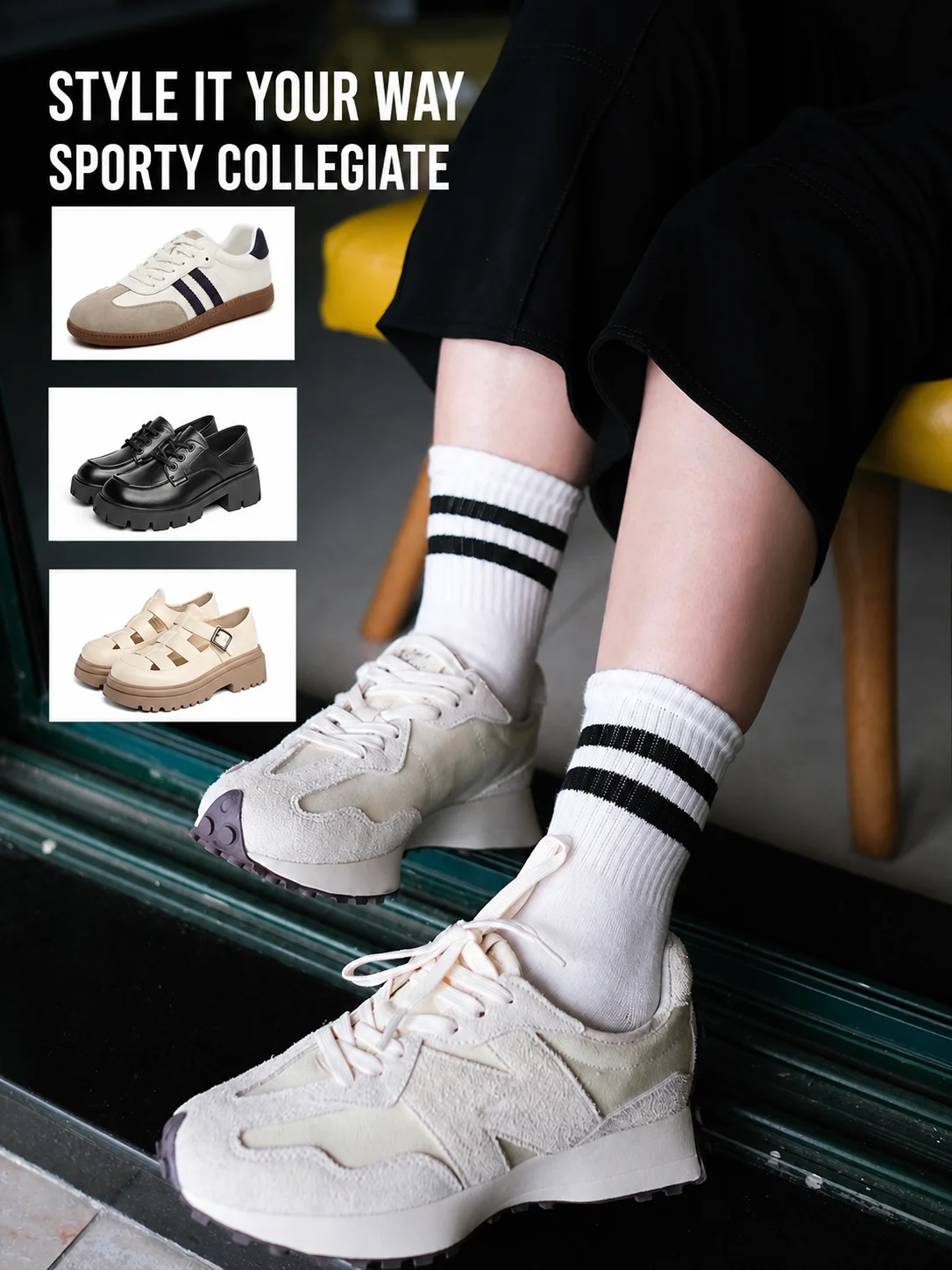 Spring and Summer Women's Five-Toe Socks, Mid-Length Seamless Cotton Socks, Versatile Trendy Striped Light-Colored Series Split-Toe Socks