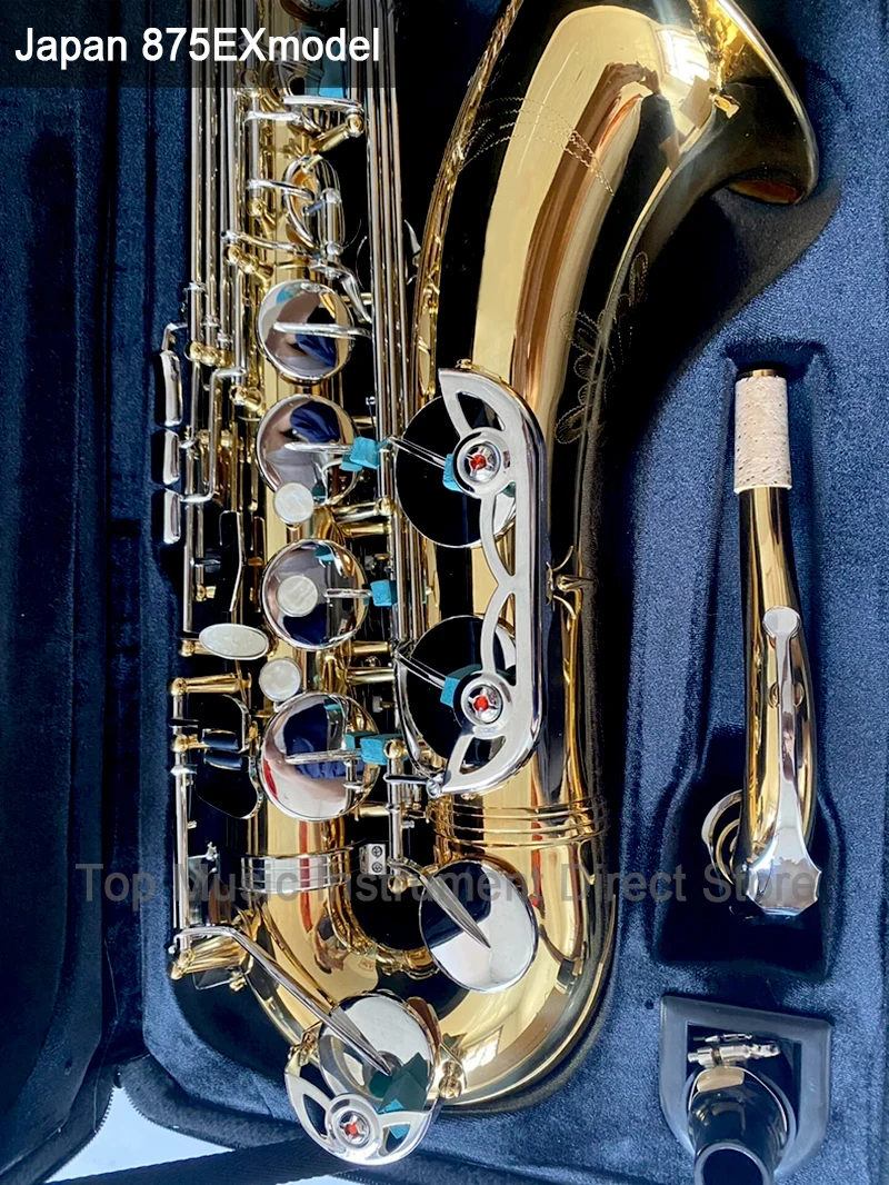 

Japan 875EXModel professional tenor saxophone Lacquer gold Nickel key tenor saxophone Brass musical instrument With accessories