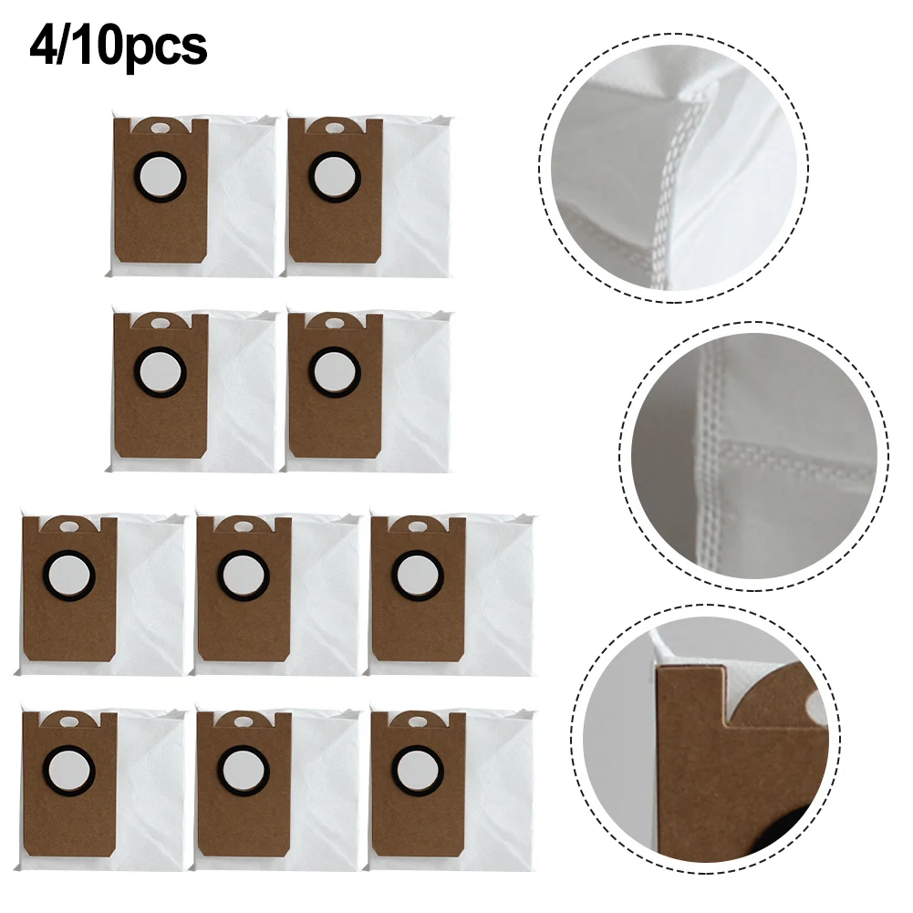 4/10pcs White Nonwoven Dust For Bags Replacement For DEM-A10W Robot Vacuum Cleaner Accessories High Capacity Filter Spare Parts