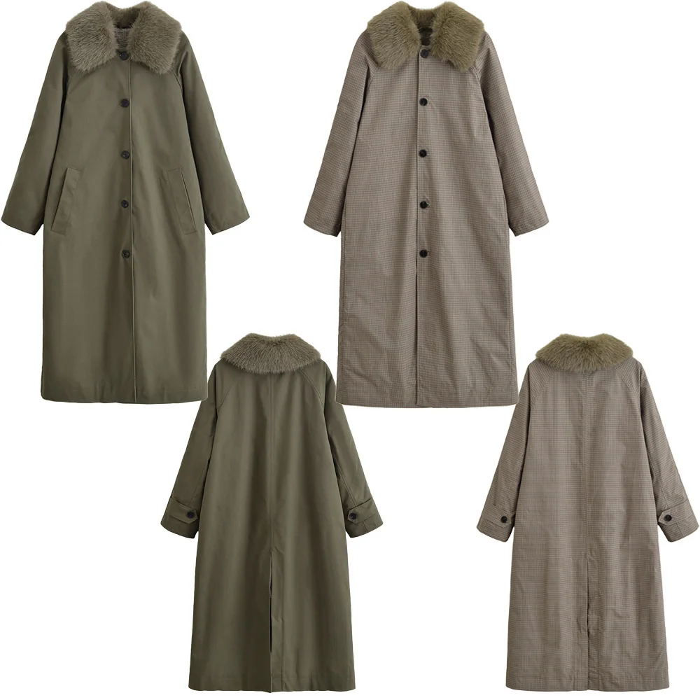 

Новая осенне-зимняя женская одежда, двусторонняя съемная ветровка с длинными рукавами и лацканами из искусственного меха