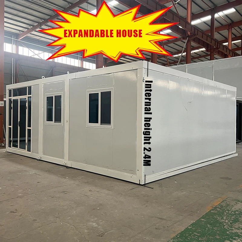 Customized Modern 20ft/40ft Prefab Foldable Container House 2.4m Flat Roof Tiny Home Sandwich Panel Material For Hospital Applic