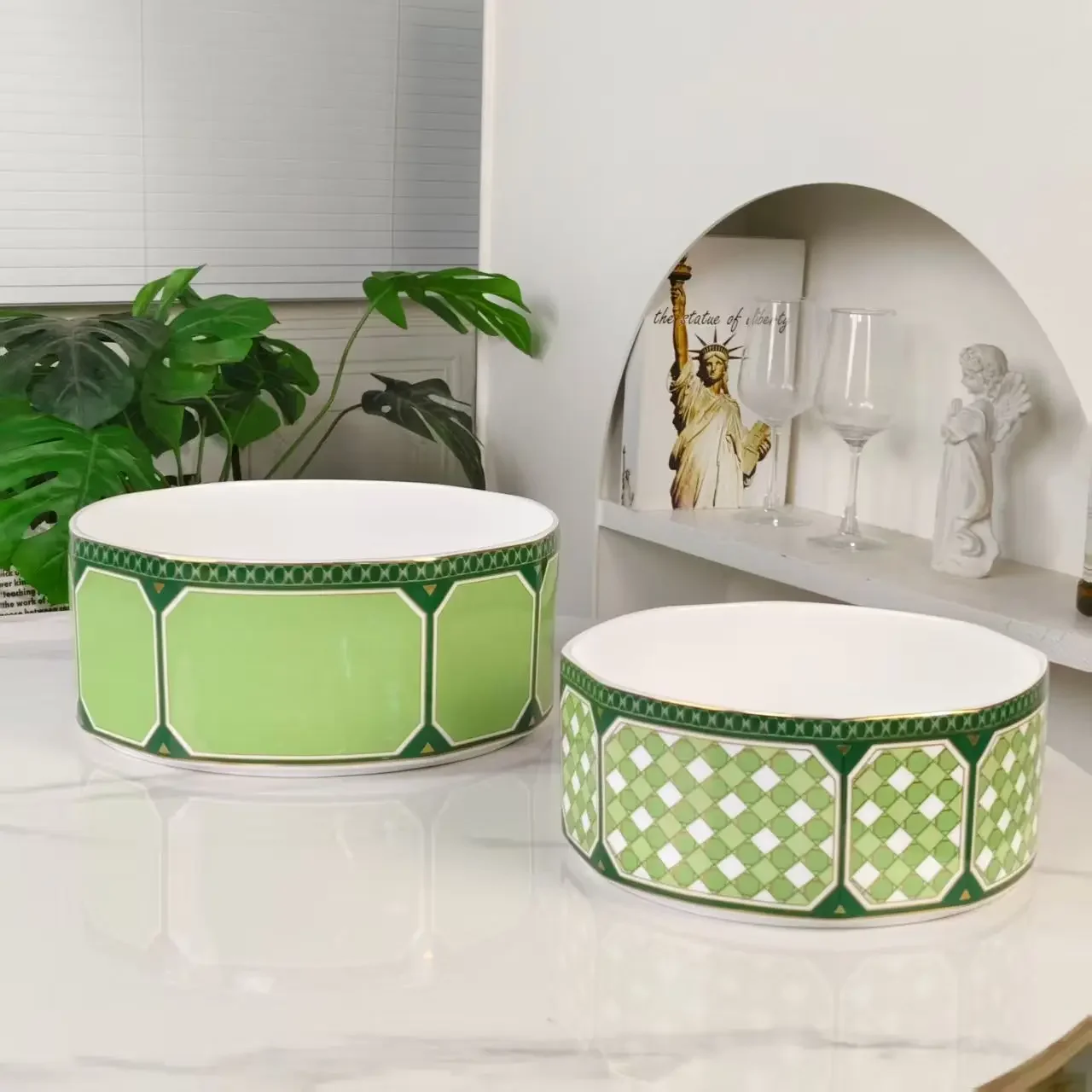 20x8.4cm 8 inch bone china Salad Bowl Fruit Bowl Storage Box Soup Bowl